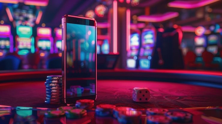Antarmuka aplikasi betcoin menampilkan meja blackjack dan roulette dengan dealer langsung